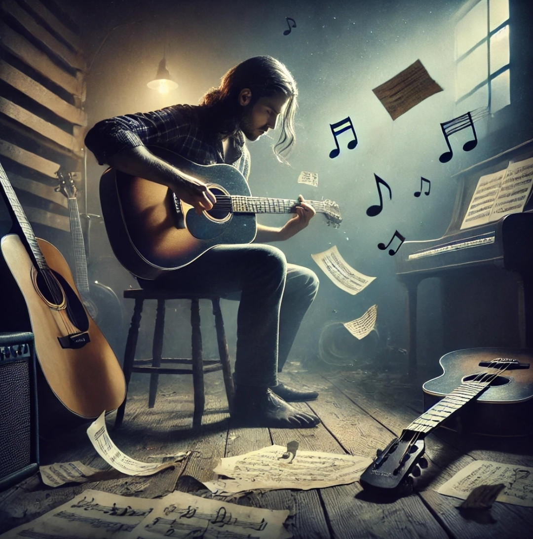 Para onde foram
todas aquelas músicas
que um dia já toquei?

Os instrumentos estão aqui;
eu estou aqui.

Mas meus dedos,
amortecidos e confusos,
teimam a desobedecer...

A palheta,
escorrendo pelas cordas,
vai-se também da minha mão.

Fragmentos:
é isso o que tenho.

Desmomentos
rearranjados e alinhavados
por boa vontade e desejo.

Pequenas harmonias
que, em minhas mãos
já foram música, um dia.

curtos solfejos,
cantarolados e desafinados
por boa vontade e desejo.

Volta-se ao estudo, então,
para re(animar ou criar)
a musicalidade em dó maior
dos meus sentidos.

(E uma ou outra
blue note para cutucar
vida nos meus ouvidos).

Alberto Busquets.

#Desafio 083