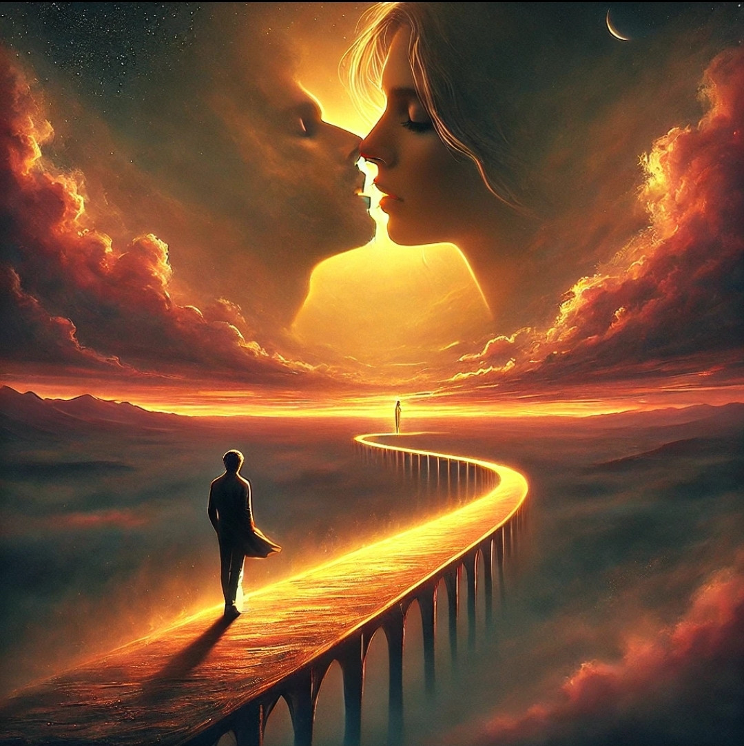 Ai! Quem dera ter um longo beijo teu agora
De tanto amor-calor que em mim se demora
Dilapidando cada momento em saudade... 

Ai! Quem dera, ou dará razão a essa dor que chora
De plena falta, amplo abismo que se aflora
À pele arrepiada de ardente vontade... 

Ai! Espaço crescente ante a ânsia minha
Quem dera ser a ponte trespassando em linha
O breu que nos afasta do nosso desejo... 

Ai! Compasso tracejante do pé que caminha
Cruzar dez mil distâncias para ter-te sozinha
Quem dera ter você ao alcance de um beijo... 

Alberto Busquets.

#Desafio 085