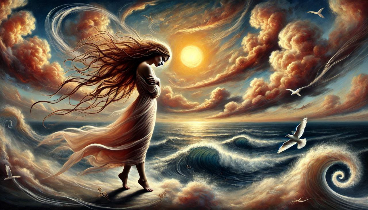 Quisera eu, ter asas, 
Nos pés, na alma, 
Quisera, voar, 
Por entre flores,
De pensamentos. 
Nuvens, 
De encontro ao vento. 
Quisera, 
Que o meu coração medroso, 
Guardasse seu medo, um pouco, 
E que eu pudesse, 
Me libertar, 
Flutuando, 
Por sobre as águas, 
Desse mar imenso, 
Que é a vida.
Transmuto, 
Meus pensamentos, 
Em quereres intensos, 
Da saudade, 
Que eu tinha, 
Da coragem, 
Que eu nunca tive, 
De quebrar, 
Dentro de mim, 
Minhas próprias correntes.
E no final, eu sei, 
Que sou apenas a casca, 
De alguém que grita alto, 
Sobre todos os horrores 
Que passei, 
Sem mudar nada, 
Porque o medo, 
Ainda me consome, 
E o meu grito, só ecoa em mim. 

Eliz Leão