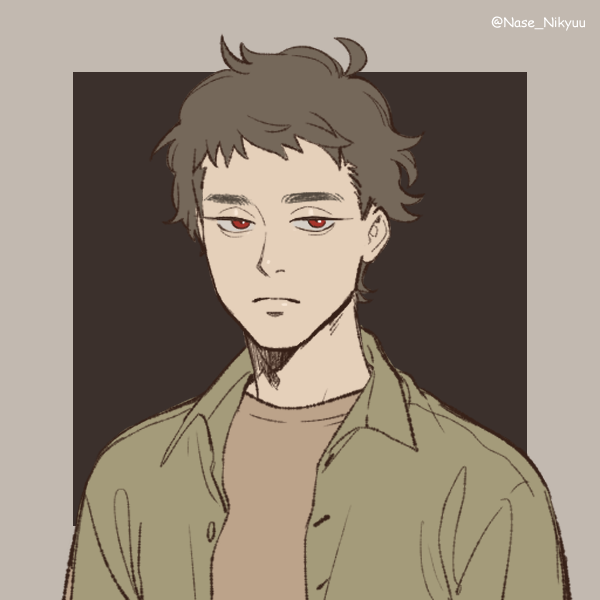 #Desafio dos 365 dias, dia 33:

Conheça Valmiro.
Um vampiro que não pertence e nunca pertenceu a nobreza. Transformado no início dos anos 90, não conseguiu acumular nenhuma riqueza, nem se acostumar com a "vida" de vampiro que, segundo as histórias deveria ser de sedução e poder. Mas como ele conseguiria seduzir alguém se não conseguia se ver para se arrumar? Foi mais de uma década entre o fim da popularidade do grunge e o surgimento das câmeras digitais baratas.

Ele não ligava para isso. Sentia falta mesmo é de um bom churrasco com muito pão de alho.

Mas a "vida" de Valmiro vai mudar ao começar a trabalhar em um restaurante e conhecer o Chef Raul...

(obs.: que os deuses abençoem o picrew)

#MuitoSangueEPoucoAlho #Serie #EmBreve