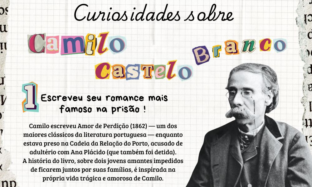 Dramático, apaixonado, genial, e polêmico. Poucos autores viveram com tanta intensidade quanto ele. Com romances escritos na prisão, amores proibidos e uma produção literária colossal, Camilo é um nome essencial da literatura portuguesa.

Apesar de não existirem muitas obras dele em domínio público, isso não vai te impedir de conhecer suas palavras, sua dor e sua genialidade.

👉 Fique ligado por aqui para descobrir curiosidades, frases marcantes e histórias reais que inspiraram suas tramas.

E claro: siga o @classicos,   onde as obras disponíveis de Camilo serão divulgadas.

“A vida é o sono da razão. Só se acorda para sofrer.” — Camilo

#CamiloCasteloBranco #LiteraturaPortuguesa #ClassicosDaLiteratura #Romantismo #AmorDePerdição #PerfilClassicos