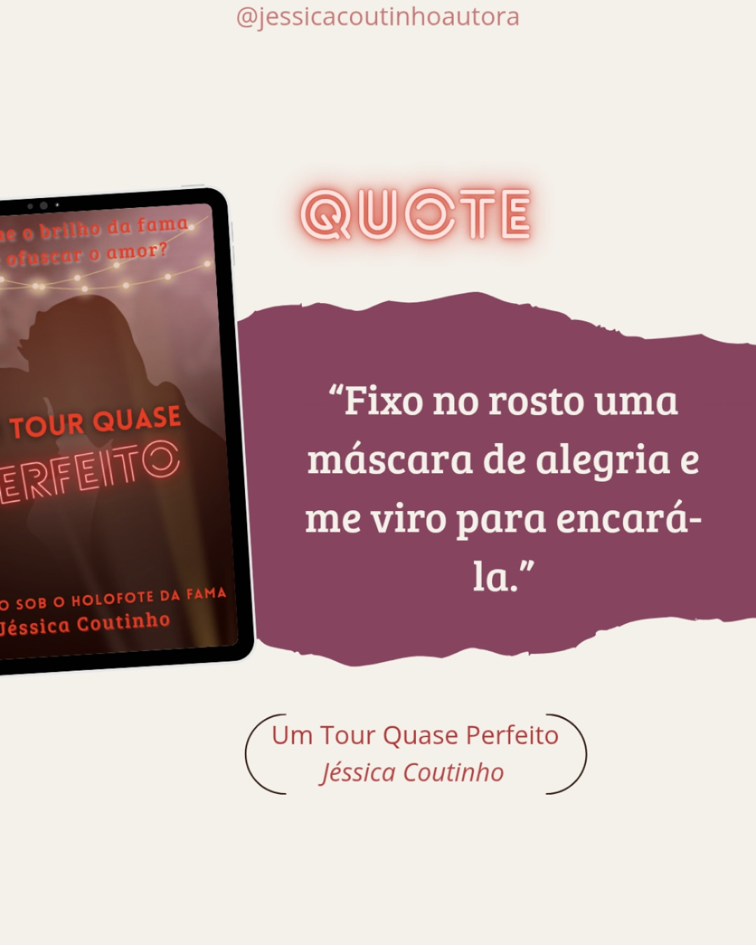 Ela chegou sorrindo… mas algo em seu olhar me fez querer levantar barreiras.
Com o coração acelerado e uma máscara de alegria no rosto, me vi diante dela — a garota que pode virar meu mundo de cabeça pra baixo.

💥 O Capítulo 3 de Um Tour Quase Perfeito já está no ar!
Prepare-se para encontros que escondem mais do que parecem…