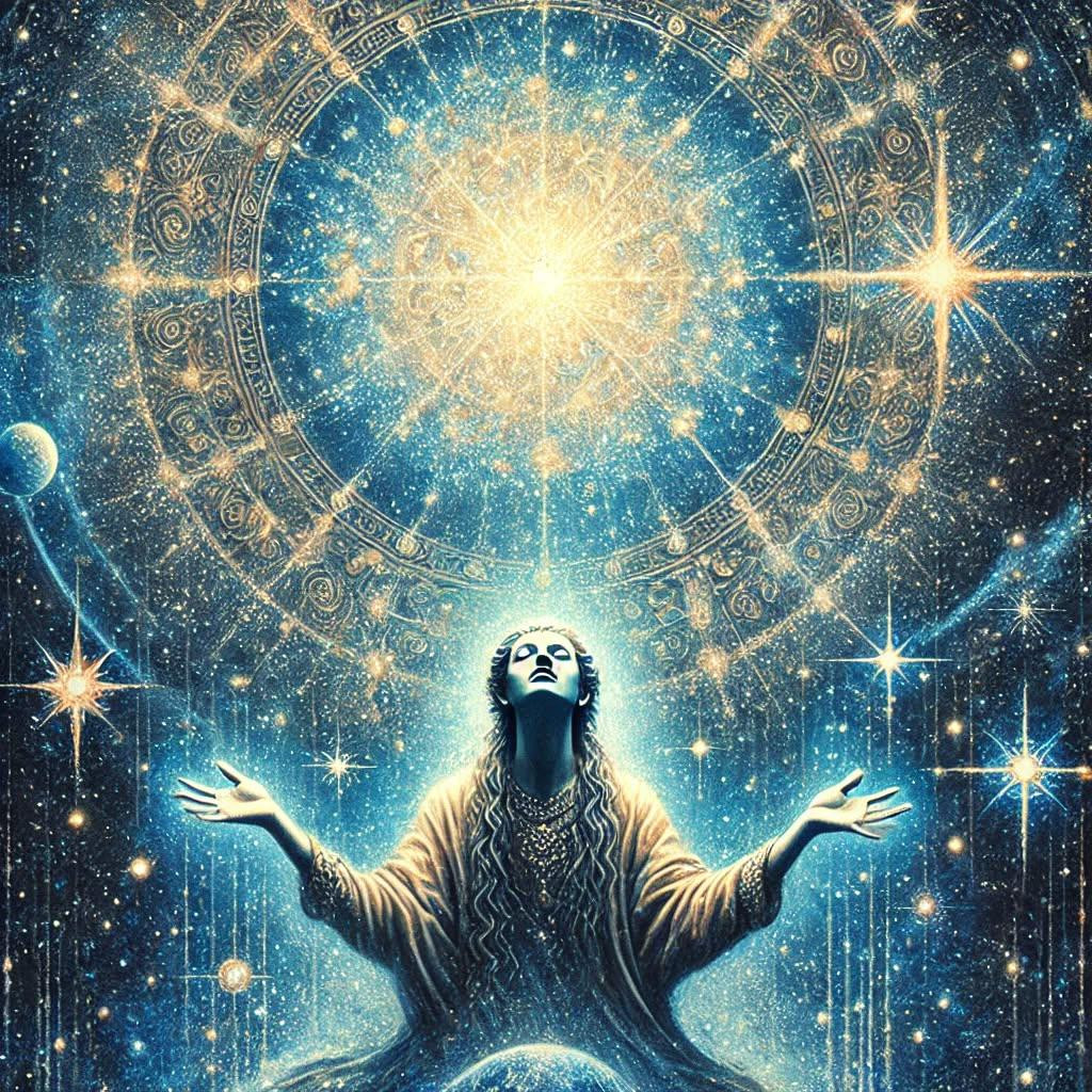 #Dia 215
Reverência

Dobra-se ao olhar.
No infinito, o silêncio grita
Olha pra cima!
Escondido entre estrelas.

Entende a relevância
Do céu que almeja
Faz-se coração,
Oração,
Sua pequena grandeza

Reverência é pausa,
É o instante sagrado.
Seu mundo gira,
Mas, de repente, 
Tudo para.

Se curva
De joelhos, exclama:
"Sou parte.
Aceito!
Pois a ti, te devo!"

Eder B. Jr.