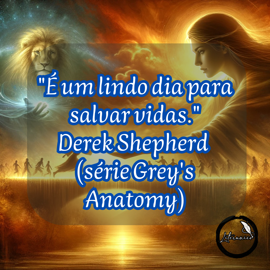 #Bom dia!

Palavra do dia:
#𝕊𝔸𝕃𝕍𝔸ℝ

Frase do dia:
"É um lindo dia para salvar vidas."
— Derek Shepherd (série Grey's Anatomy)

Datas comemorativas de hoje, 13 de janeiro de 2025:

Dia do Leonismo

Aniversariantes:

Wilhelm Wien (1864) — Físico alemão, ganhador do Prêmio Nobel de Física em 1911.

Patrick Dempsey (1966) — Ator norte-americano, conhecido por interpretar Dr. Derek Shepherd em Grey's Anatomy.

Que a palavra "salvar" nos inspire a cuidar de nós mesmos e dos outros, reconhecendo o valor de cada vida e de cada gesto de proteção e apoio. Que hoje seja um dia para fazer a diferença!