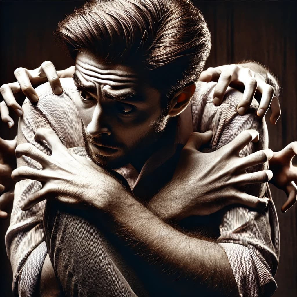 #Dia 275
Constrangimento

Ele vive em silêncio,
Um nó que aperta a garganta.
Constrangimento é frio e tenso,
Nem a fé que possui lhe adianta

O olhar busca um refúgio,
As mãos procuram apoio.
Constrangimento, faz-se intruso,
E acaba como um ferrolho

Onde a palavra lhe titubeia,
Ele toma perde o ar.
Seu rosto se incendeia,
No receio de sempre errar.

Não é só culpa ou medo,
Mas a duvida do que não se vê.
Constrangimento é um espelho,
Refletindo o imposto em ser.

Eder B. Jr.