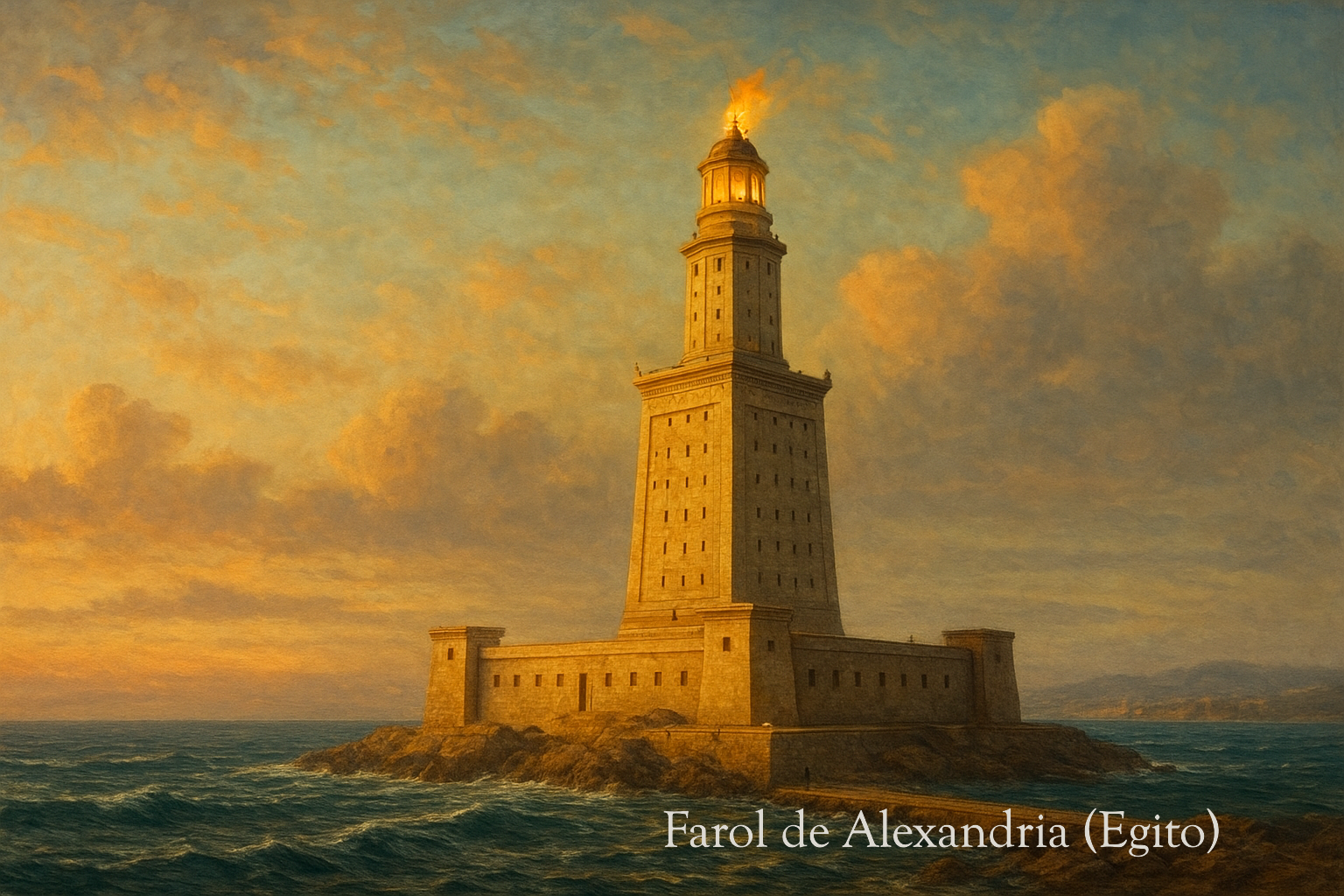 CAPÍTULO - I

🌿 Mensagem da Autora
Escrevi este texto movida por um amor antigo — o amor pela História.
Desde sempre, ela me fascina. Não apenas pelos fatos ou pelos nomes,
mas pelas vozes que ainda ecoam em cada pedra, em cada ruína, em cada sonho humano que ousou existir.
Desejo que, ao ler estas palavras, você também sinta um pouco dessa vibração.
Que perceba que a História não vive apenas nos livros,
mas no coração de quem ainda se emociona diante da beleza do que fomos —
e do que podemos voltar a ser.
Não quero ensinar. Quero lembrar.
Quero que você caminhe comigo entre as Maravilhas do Mundo Antigo
e, por um instante, perceba que nada foi realmente perdido.
Tudo ainda vive — dentro de nós.

🌿 Para os que amam a História,
👑 o passado se veste de gala
🎭 e o tempo aplaude de pé —
um encontro repleto de humor, brilho e reflexão.

O Desfile das Maravilhas
Quando a História volta aos holofotes — deuses e mortais descobrem que nem o tempo apaga o que é sublime.

A História, inquieta ao perceber que os humanos já quase não se lembram de suas próprias origens, decide realizar um encontro grandioso:
As Sete Maravilhas do Mundo Antigo frente a frente com as Celebridades do Mundo Moderno.
O encontro épico está repleto de egos, mistérios e muita pose.
O local escolhido: um centro de convenções imaginário em pleno Atlântico, onde ondas batem como aplausos e drones projetam lembranças de séculos atrás.
Somente os nomes mais influentes foram convidados: historiadores, artistas, arqueólogos, pensadores, governantes…
Atores norte-americanos conduzem a noite — afinal, amam espetáculos que transformam em cenas de Hollywood.
As Maravilhas Antigas cruzam o tapete vermelho como quem traz consigo o pó da idade.
As Modernas sussurram, com certo desdém:
— Quem ainda lembra desses monumentos velhos de pedra?
Ofendidas, as Antigas erguem suas colunas e respondem:
— A humanidade vive da memória. E nós somos memória.
O público silencia.
Os refletores se acendem.
O desfile do século XXI começa.

***************************************************************

⛰️ Maravilha Antiga – Grande Pirâmide de Gizé (Egito)
Ela surge com a elegância de quem reina sozinha por mais de quatro mil e quinhentos anos.
O mestre de cerimônias anuncia:
Única sobrevivente das Sete Maravilhas Antigas!
Símbolo do Faraó Quéops!
Cento e quarenta e seis metros quando jovem — quase sem rugas!
Guardiã de enigmas, astros e espíritos!
A Pirâmide desliza como supermodelo de granito:
— Não envelheci… apenas me petrifiquei com estilo.
O público aplaude. Até os drones reverenciam.

________________________________________

🧱 Maravilha Moderna – Grande Muralha (China)
Ela se estende por quilômetros, ondulando como serpente da Terra:
— Por favor, piramidinha… aqui chega a mais ilustre e longa do planeta.
A Pirâmide revira seus blocos e responde:
— Extensão não define grandeza, querida.
A Muralha rebate:
— Melhor comprida que saqueada por milênios.
Risos. A Pirâmide tosse de forma milenar, soltando um grão de areia:
— Magoei.
Os historiadores vibram. Os fotógrafos disparam flashes. E o evento prossegue.
________________________________________
🗼 Maravilha Antiga – Farol de Alexandria (Egito)
Um hieróglifo plasmado de luz e bronze se materializa.
Três andares que antes guiavam navios e sonhos.
Sentinela da Biblioteca de Alexandria e guia dos mares.
O personagem avança na passarela e diz:
— Eu era o farol que iluminava destinos, o wi-fi marítimo antes de qualquer bússola.
Ele faz movimentos circulares; seu ápice de espelho reflete a energia solar e ofusca os presentes, que se curvam diante do seu brilho.
Os artistas aplaudem.
________________________________________
✝️ Maravilha Moderna – Cristo Redentor (Brasil)
Acordes de bossa nova trazem harmonia.
Ele surge com trinta e oito metros de braços abertos, abraçando o mundo do alto do Corcovado.
Construído em pedra-sabão, símbolo da fé e da paz.
Sorri com serenidade e anuncia:
— Meu amigo Farol… eu também guio.
Mas guio corações.
O Farol pisca sua luz antiga:
— E quando um navio se perde? Você abre mais os braços?
Cristo sorri com calma celestial:
— Eu confio na fé do marinheiro.
A plateia dá um “ohhhh!”.
O Redentor deixa a passarela. As pessoas ficam em clima de oração.
________________________________________

O desfile continua no Capítulo II