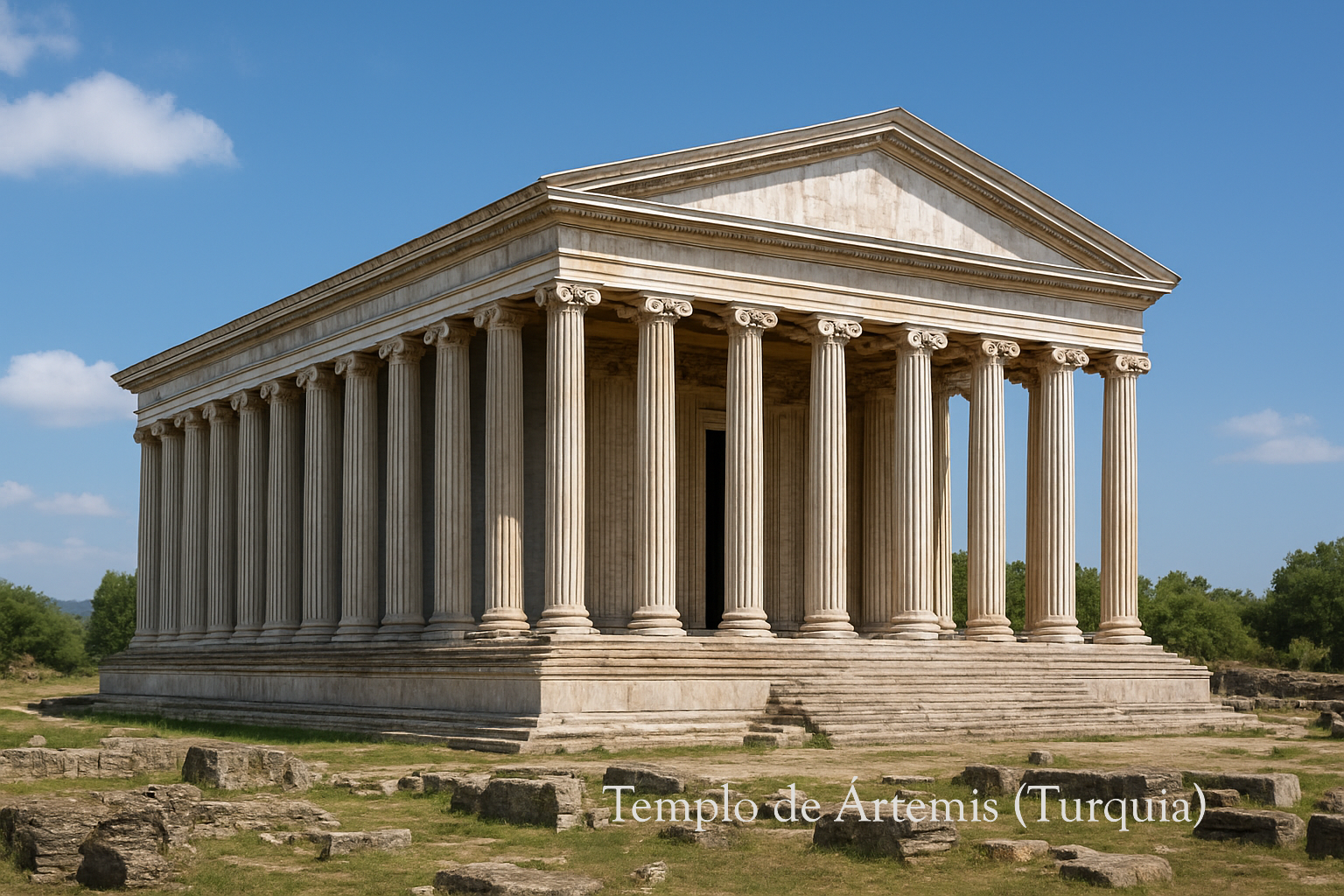 CAPÍTULO - II

⚡ Maravilha Antiga – Estátua de Zeus (Grécia)
Um estrondo ecoa como trovão.
As nuvens se abrem feito cortinas — e surge o rei do Olimpo.
Sentado no trono com autoridade divina: doze metros de puro ouro, ébano e glória.
Na mão direita, a vitória; na esquerda, o cetro dos deuses. 
Construída por Fídias, para lembrar aos mortais que os seres supremos mandam no jogo.
Zeus olha para as Sete jovens, ergue uma sobrancelha de marfim e diz:
— Moderninhos, vocês têm selfies demais e reverência de menos.
Um raio cai no cenário.
Silêncio absoluto.
A estátua cintila entre gemas preciosas.
Ninguém ousa responder.
________________________________________
🏔️ Maravilha Moderna – Machu Picchu (Peru)
Ela surge como profecia nascida de montanha, silenciosa e sagrada:
Uma cidade inteira construída a quase dois mil e quatrocentos metros de altura, encaixando rochas com tanta precisão que nem uma folha de papel passa entre elas.
Machu Picchu ergue o que seria sua “voz” ancestral:
— Grande Zeus, não precisa exagerar nos efeitos especiais.
— No meu período, poder era silêncio, altitude e… estratégia.
Zeus rebate:
— Altitude? Eu moro no Olimpo, lembra?
Machu Picchu, tranquila como uma lhama sábia, responde apenas com existência — sólida e eterna.
Mas a plateia aplaude a engenharia da civilização inca.
E Zeus, mesmo contrariado, aceita: os Andes também têm suas divindades.
________________________________________
🌙 Maravilha Antiga – Templo de Ártemis (Turquia)
Ele chega cercado de cento e vinte e sete colunas — como um exército de mármore.
É tão grandioso que dizem ter sido reconstruído três vezes, renascendo após desastres.
O Templo cede a palavra à deusa da caça, que fala:
— Eu era museu e galeria de arte num só corpo.
Ela lança uma flecha imaginária para o teto, só por glamour. O tecido cósmico se rasga e estrelas caem, bordando o mar.
Ártemis retorna ao monumento, que é ovacionado, e exala fragrâncias de flores noturnas que deixam o público enfeitiçado.
________________________________________
🐍 Maravilha Moderna – Chichén Itzá (México)
A música muda — tambores maias tocam o ritmo do tzolkin.
Surge Kukulkán, pirâmide com escadarias alinhadas ao Sol.
A serpente de luz do equinócio toma forma.
Chichén Itzá cumprimenta com elegância:
— Saudações, Ártemis. Vejo que seu templo era famoso pela forma.
— O meu… pela transformação.
Ártemis responde com sorriso de predadora:
— Meu querido, rituais sob a lua eu inventei.
— Mas confesso que sua serpente é poesia que desce degraus.
Um encantamento paira no ar. Uma coruja pia para quebrar o feitiço.
________________________________________

O desfile continua no Capítulo III